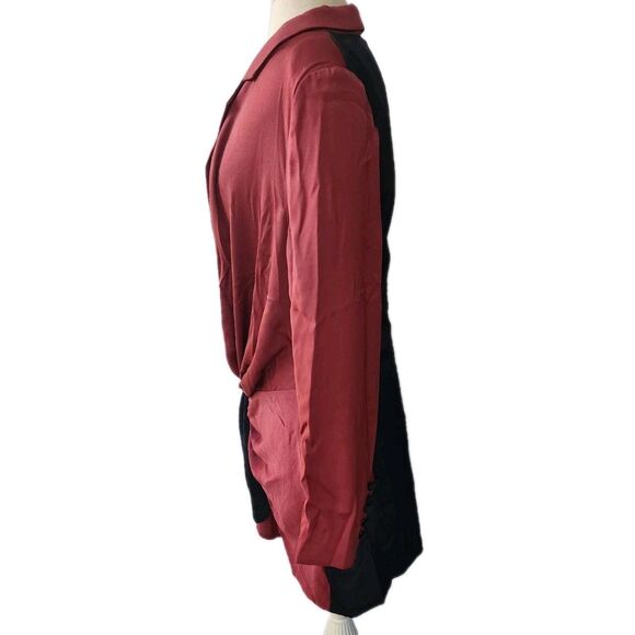 Choosy Two Tone Shirtdress Satin Burnt Orange - Picture 5 of 13